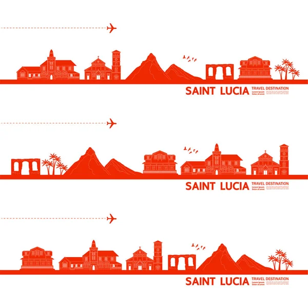 Santa Lucia Destinazione Viaggio Grand Vector Illustrazione — Vettoriale Stock