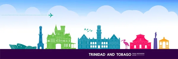 Trinidad Und Tobago Reiseziel Grand Vector Illustration — Stockvektor