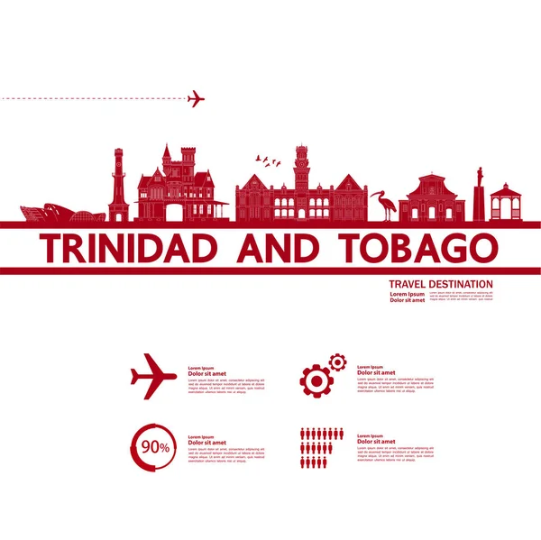 Trinidad Tobago Viaje Destino Gran Vector Ilustración — Vector de stock