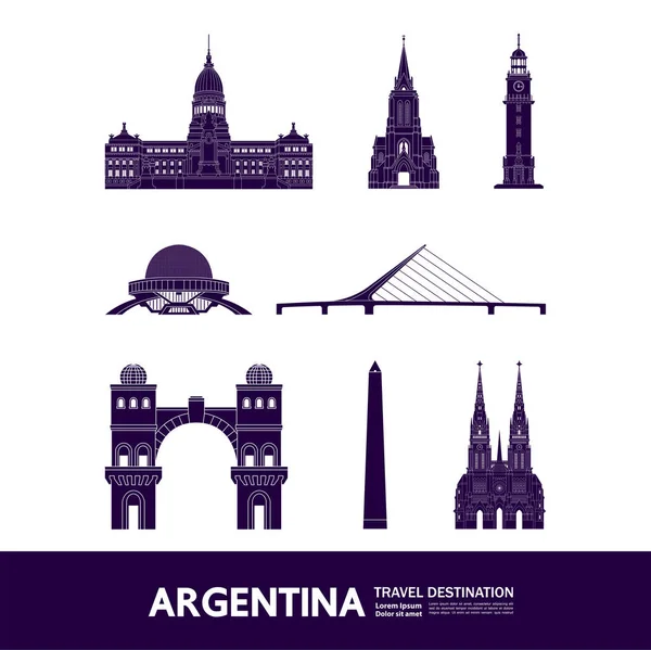 Argentína Úti Cél Nagy Vektor Illusztráció — Stock Vector