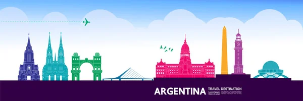 Argentina Destinazione Viaggio Grand Vector Illustrazione — Vettoriale Stock