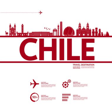 Şili seyahat hedef grand vektör illüstrasyon.