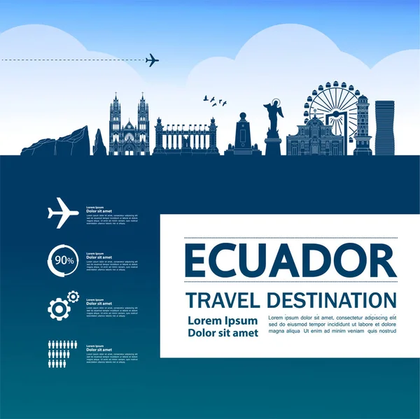 Ekwador Cel Podróży Wielka Ilustracja Wektor — Wektor stockowy