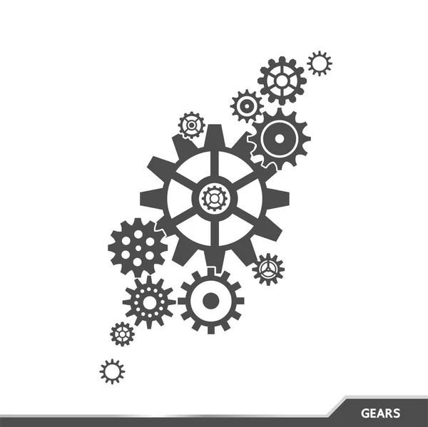 Gears Creative Idea Set Grand Vector Illustration — Stock Vector