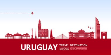 Uruguay seyahat hedefi büyük vektör çizimi.