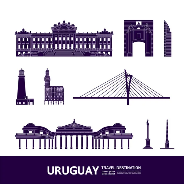 Uruguay Destinazione Viaggio Grand Vector Illustrazione — Vettoriale Stock