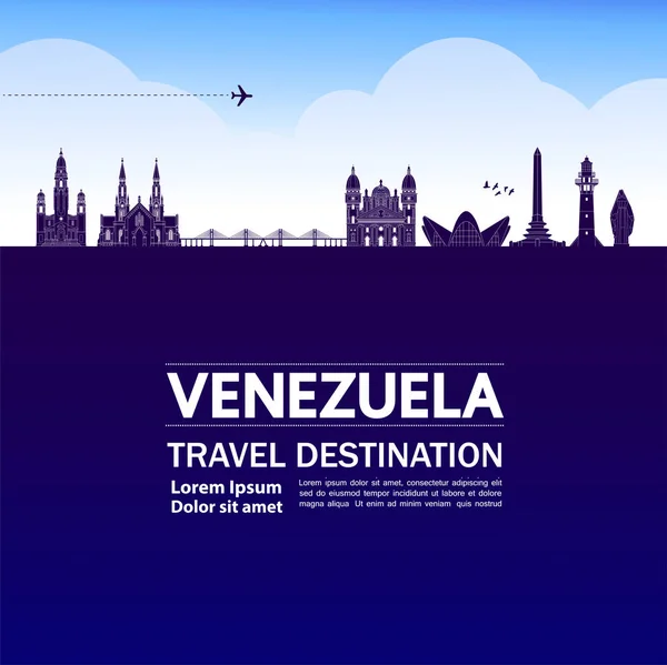 Venezuela Viaje Destino Gran Vector Ilustración — Vector de stock