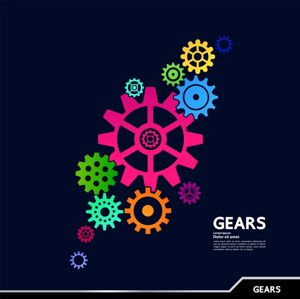 Gears Creative Idea Set Business Vector Illustration — Stock Vector