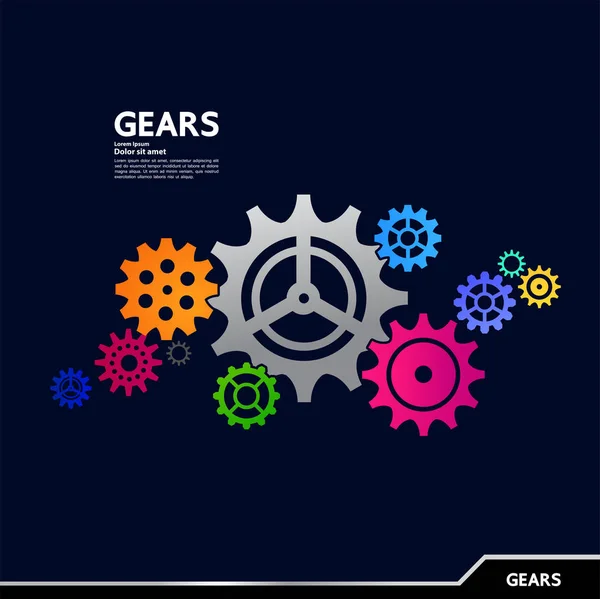 Gears Creative Idea Set Business Vector Illustration — Stock Vector