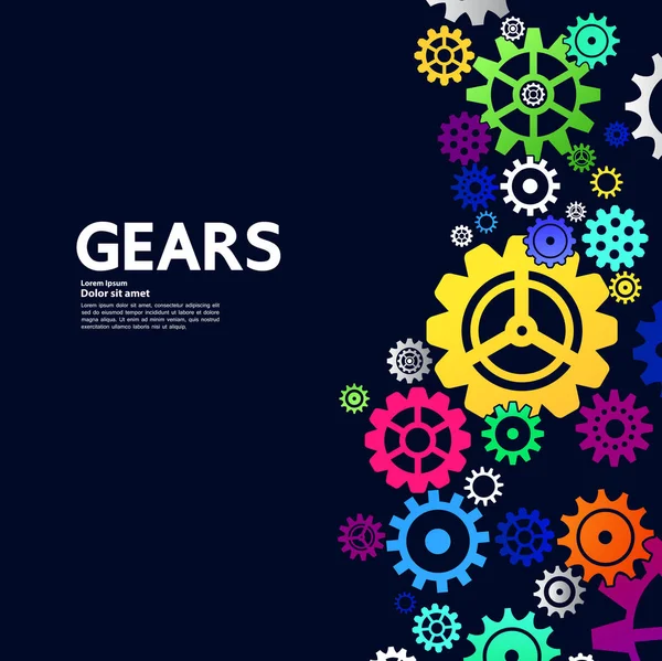 Gears creative idea set grand vector illustration6. — Stock Vector