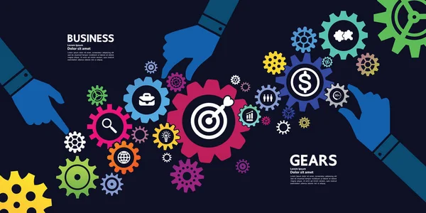 Gears creative idea set grand vector illustration33 — Stock Vector