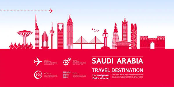 Saudi Arabia Travel Destination Grand Vector Illustration — Stock Vector