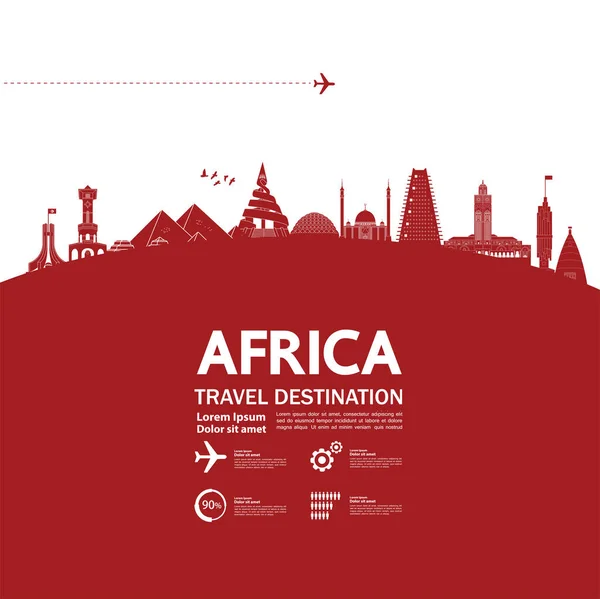 Africa Viaje Destino Gran Vector Ilustración — Vector de stock