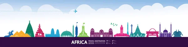 Africa Cestovní Cíl Velký Vektorový Ilustrace — Stockový vektor