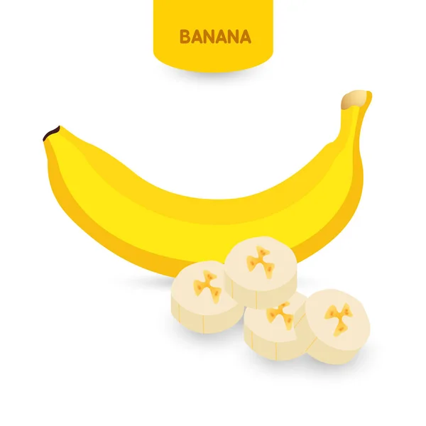 Banana Fresh Fruit Vector Illustration — Stock Vector