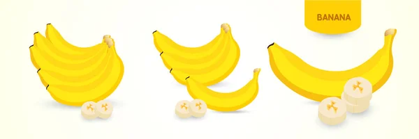 香蕉新鲜水果病媒说明 — 图库矢量图片
