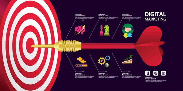 Illustration Vectorielle Des Objectifs Des Cibles Affaires Réussite — Image vectorielle