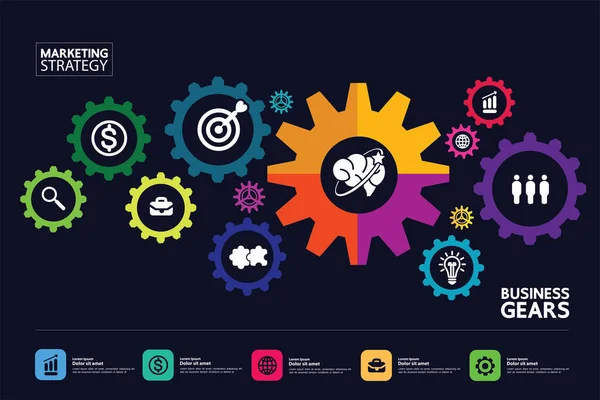 Negocios Éxito Objetivo Objetivo Foco Vector Ilustración — Archivo Imágenes Vectoriales