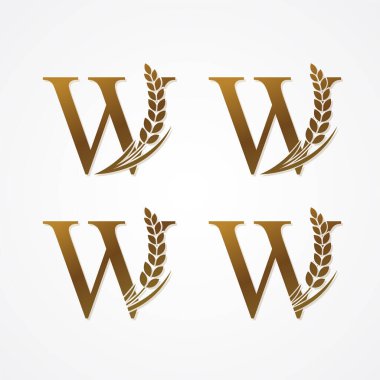 Logo tasarım vektörü için Pirinçli Altın Harf.