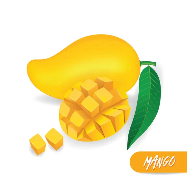 Mango Frutta Fresca Grafica Vettoriale Illustrazione — Vettoriale Stock