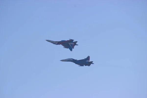 Rusia Krasnoyarsk Octubre 2018 Mostrar Aviones Militares —  Fotos de Stock