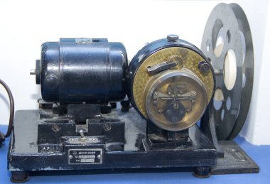 Rusya, Krasnoyarsk, Nisan 2017, müze iletişim: retro teknolojilerin sergiler.