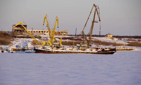 Téli Pihenés Seaport — Stock Fotó