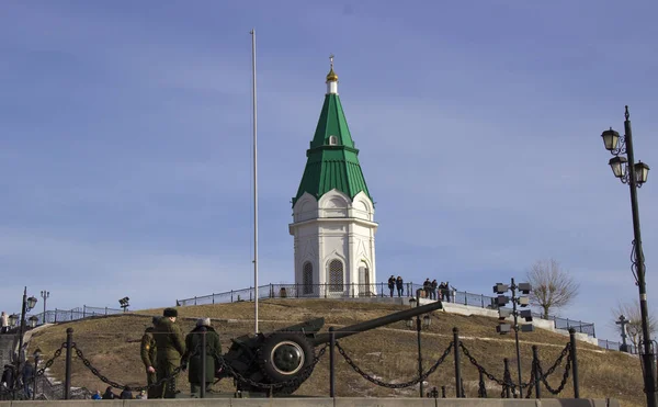 俄罗斯 克拉斯诺亚尔斯克 2019年2月 俄罗斯 克拉斯诺亚尔斯克 2019年2月 克拉斯诺亚尔斯克教堂 — 图库照片