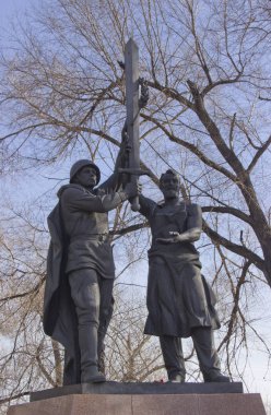 Rusya, Krasnoyarsk, Şubat 2019: Zafer Parkı. 