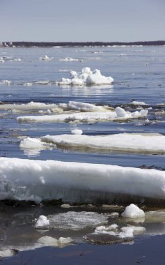 Nehirde buz sürükleniyor..