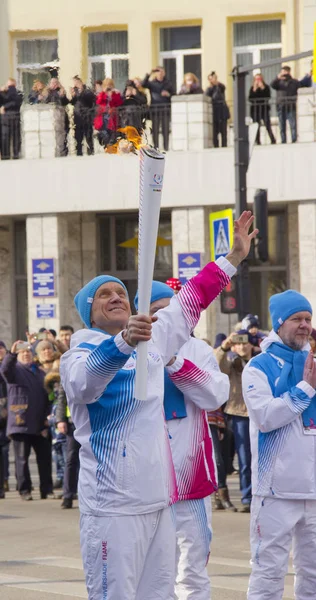 Fakkeltocht van de winter Universiade 2019. — Stockfoto