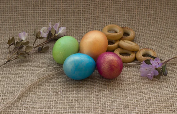 The colored Easter eggs. — Stock Photo, Image