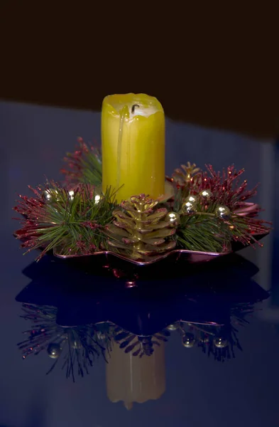 An extinct candle on the table. — Stock Photo, Image