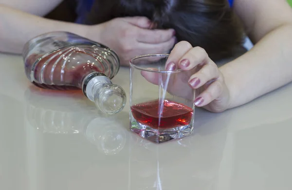 Female alcoholism-an incurable disease. Stock Image