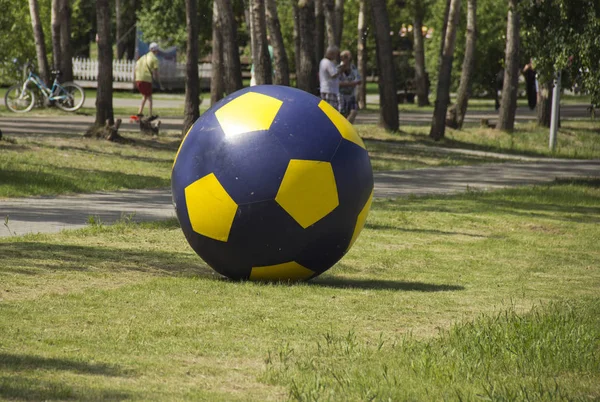 big air soccer ball on the lawn