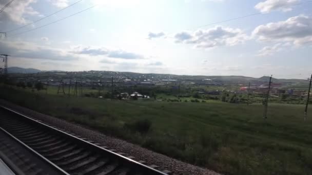 Zicht Vanuit Het Treinraam — Stockvideo