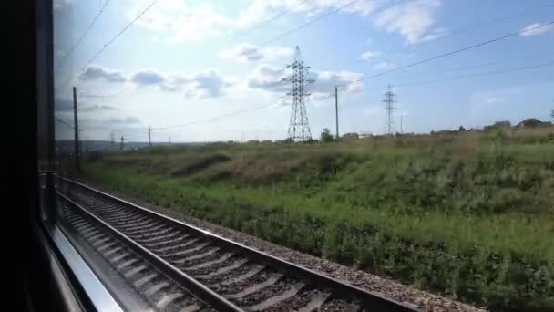 Вид Окна Поезда — стоковое видео
