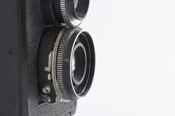 Old camera lens isolated on white background — Stock Photo, Image