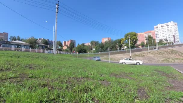 Rusia Krasnoyarsk Juli 2019 Tilapse Mempercepat Lalu Lintas Jalan — Stok Video