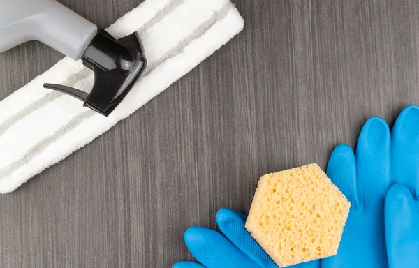 Temizlik Dezenfekte Aletleri Ekipmanları Temizlik Hijyenik Işlem Kavramı Üst Görünüm — Stok fotoğraf