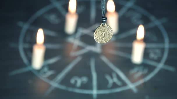 Amulett Förutsägelser Bakgrunden Den Magiska Cirkeln Hjälper Till Att Utbyta — Stockvideo