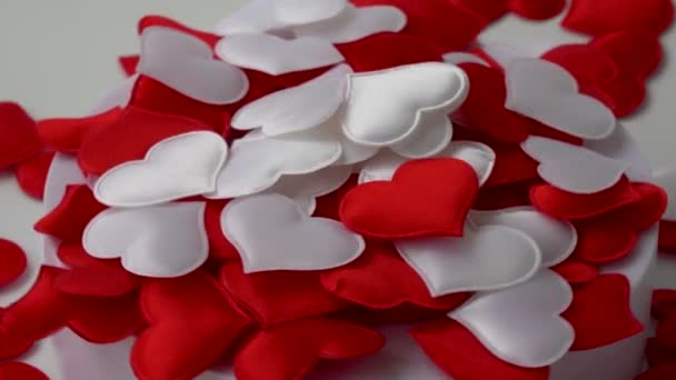 Rotating Decorative Hearts Romantic Background — Stock Video