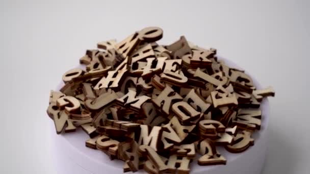 Lettres Bois Sur Fond Blanc Alphabet Anglais — Video