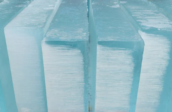 Smooth Ice Blocks Sawn Create Decorations — Stock Photo, Image