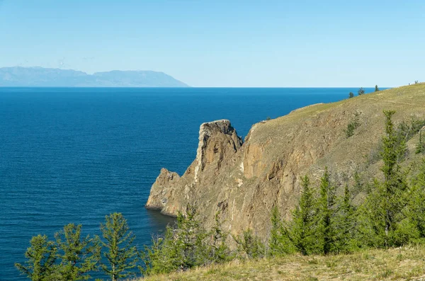 Cape Khoboy Pantai Berbatu Ujung Utara Pulau Olkhon Danau Baikal — Stok Foto