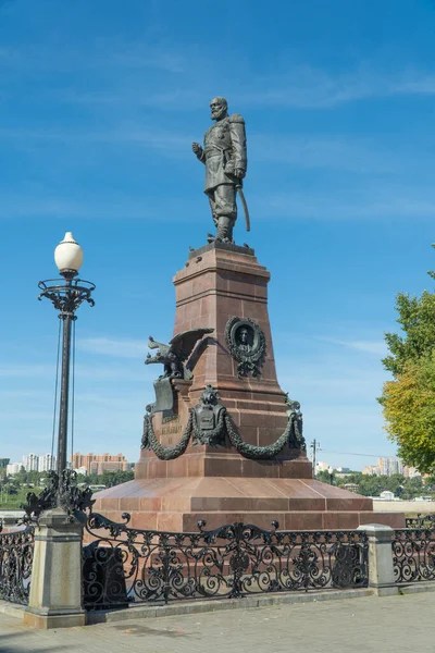 Rosja Irkuck Sierpień 2020 Pomnik Został Wzniesiony Cześć Rosyjskiego Cesarza — Zdjęcie stockowe
