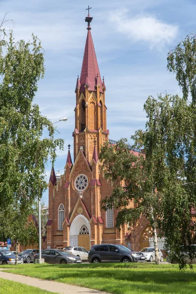 Rosja Irkuck Sierpień 2020 Kościół Rzymskokatolicki — Zdjęcie stockowe