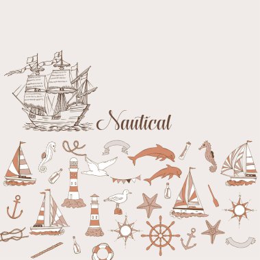 Yelkenli gemiler ile deniz arka plan