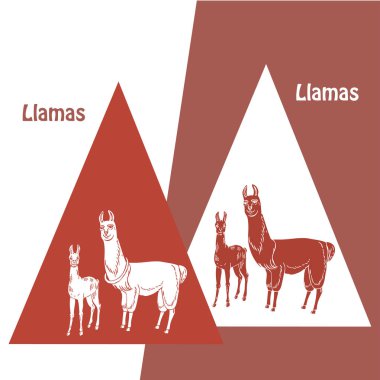  Llamas çizimler ve siluetleri