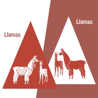  Llamas çizimler ve siluetleri